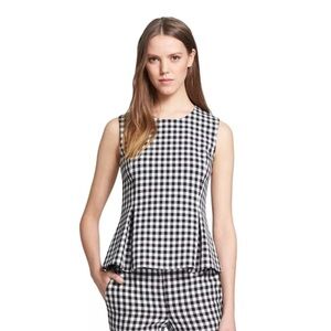 DIANE VON FURSTENBERG “Mallorie” Gingham Peplum